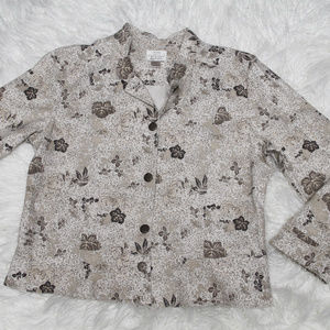 Beige  floral jacket Christopher & Banks size L